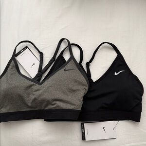 Nike Women's Black and Gray Sports Bras Set